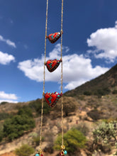 Collar 3 corazones rojo