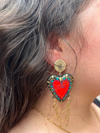 Arete Mega rock rojo