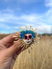 Anillo calavera sol azul